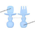 Soft silicone food feeding spoon set para sa sanggol